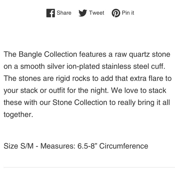 NEW•KINSLEY WHITE QUARTZ SILVER BANGLE BRACELET•NWT - Picture 2 of 7